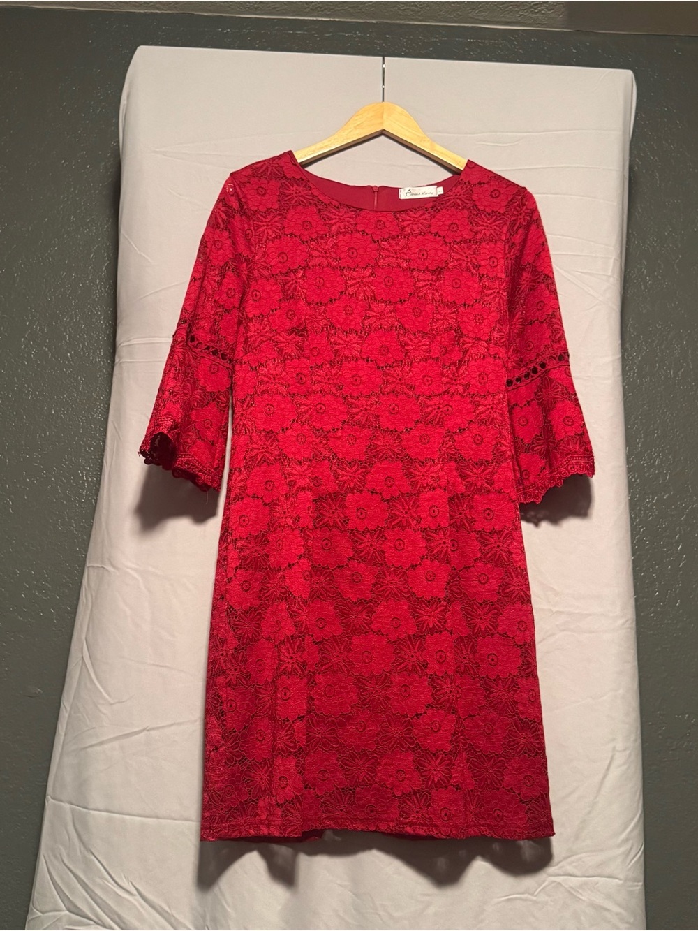 Red Floral Lace Dress
